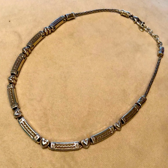 Retired Vintage HTF Brighton heart bar chocker necklace - Picture 1 of 12